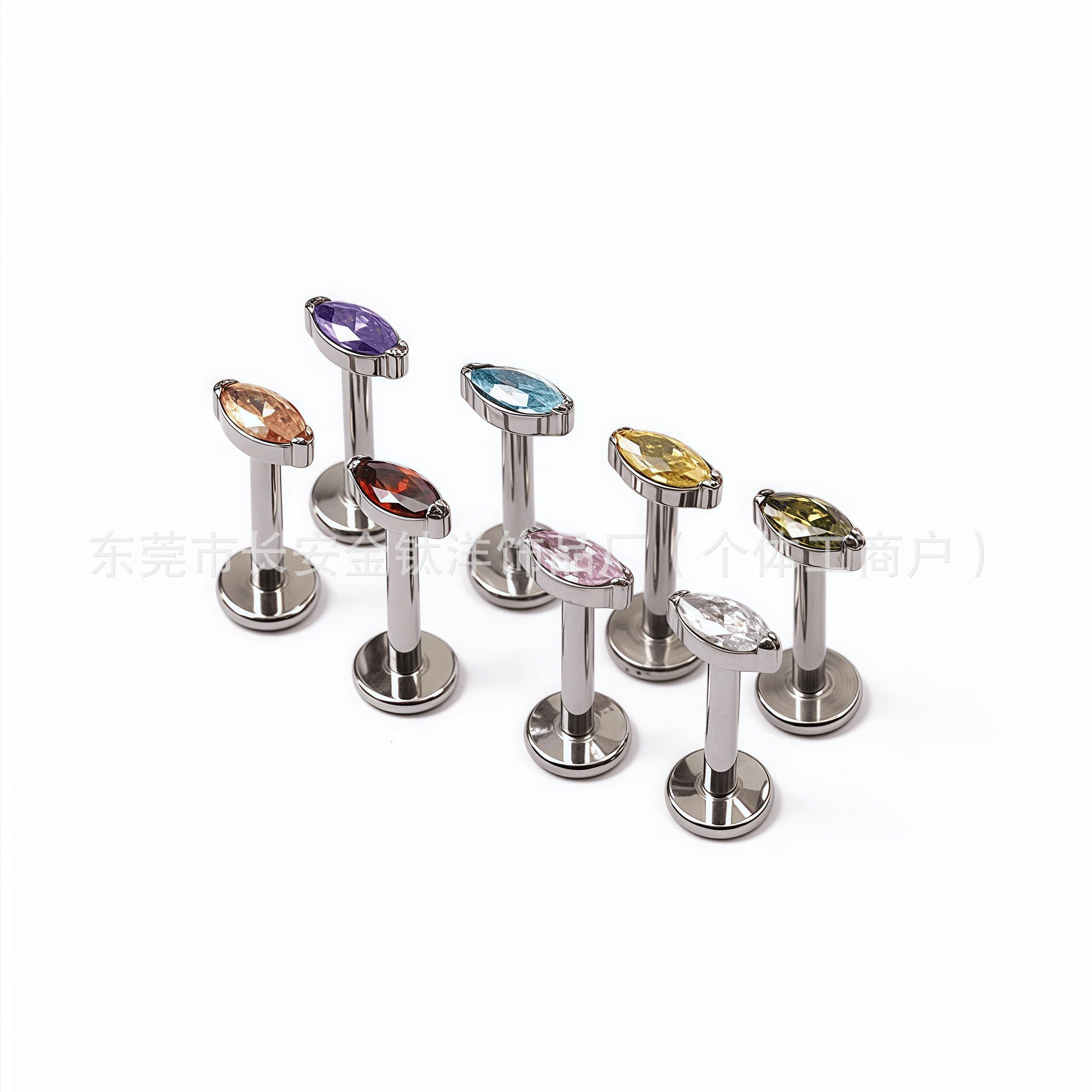 Pointed titanium steel lip stud product view