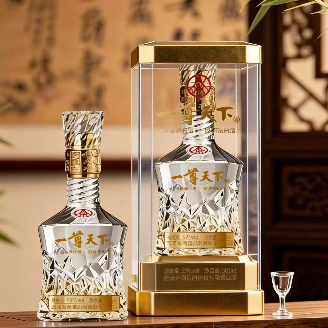 五粮一尊天下龙 高端液体浓香型52度竹荪绿豆酒送礼盒装优厂家