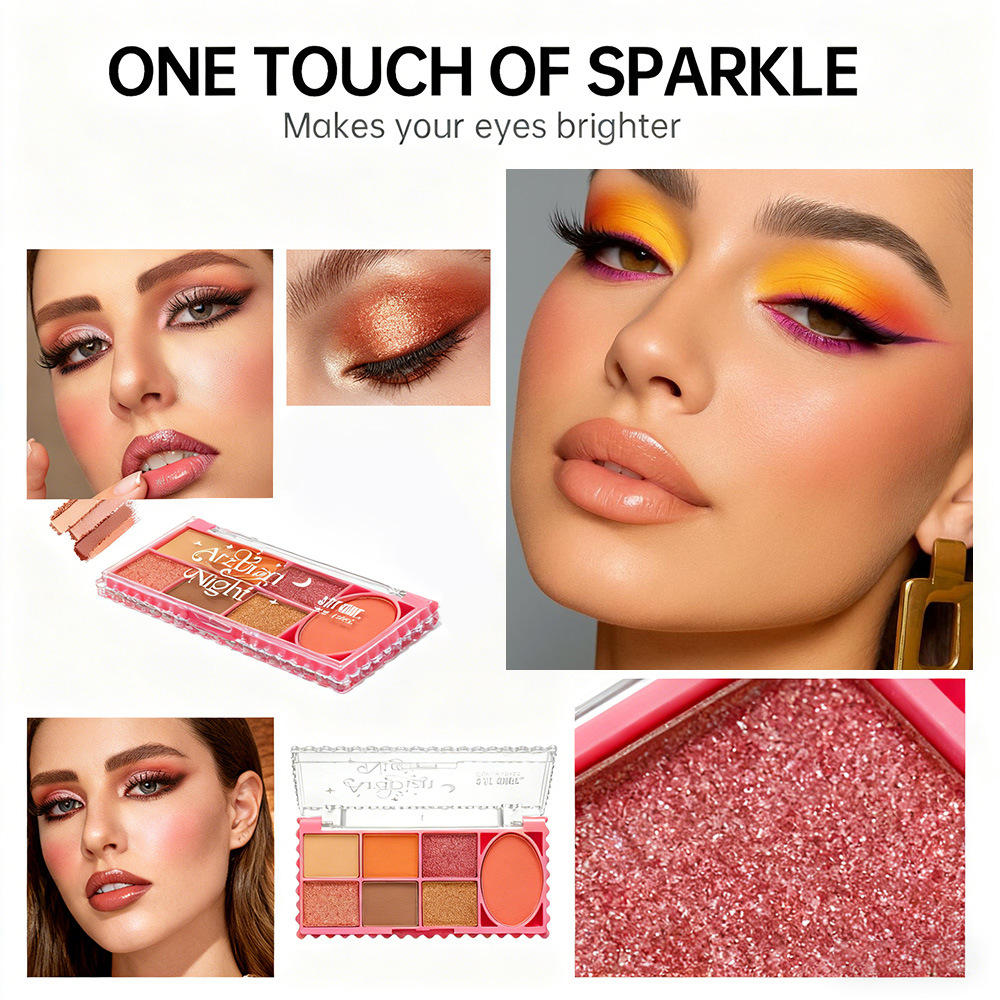 s.f.r. transfronterizo para personalizar el maquillaje del escenario fácil de colorear perlada matte eye shadow blush 2 en 1 bandeja de maquillaje