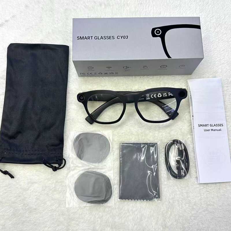 CY03 Smart Glasses 8-Megapixel Camera Bluetooth Calling Video Live Streaming AI Translation Anti-Shake Video Recording