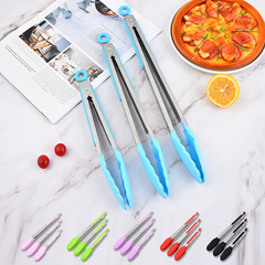 9-inch 12-inch 14-inch silicone food tongs food clips baking bread tongs BBQ barbecue tongs meat tongs wholesale