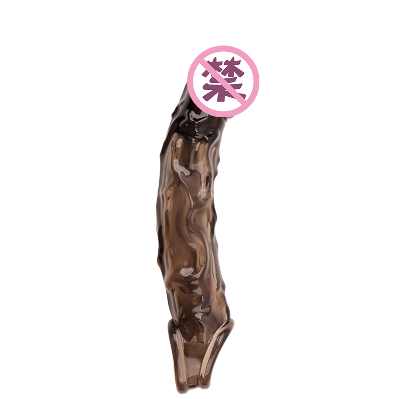 Textured TPE Penis Sleeve with Spikes, Curved Realistic Extender for Ejaculation Control — detail image 3