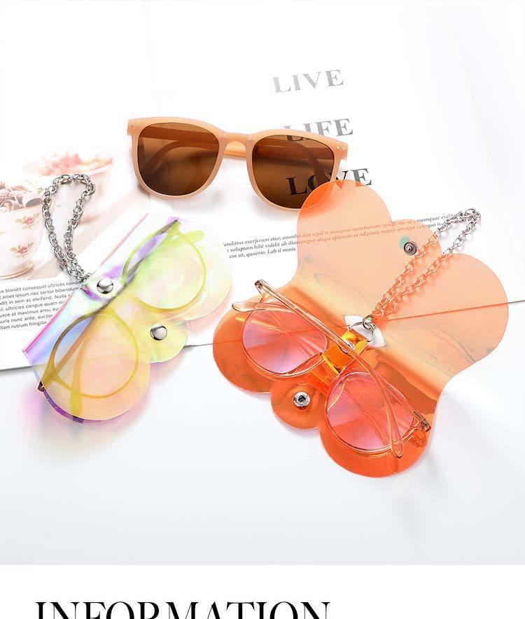 45g Weight Glasses Pouch Classification Eye Solid Color Transparent Glasses Pouch Plastic Laser Unisex Casual Retro Glasses Pouch