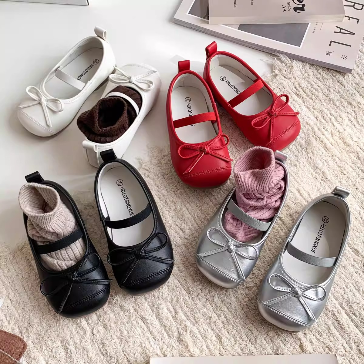 Korean Style Children's Shoes Spring & Fall New Girls Princess Shoes Ballet Shoes Soft Sole Little Girl Boots Elegant Children's Dance Shoes