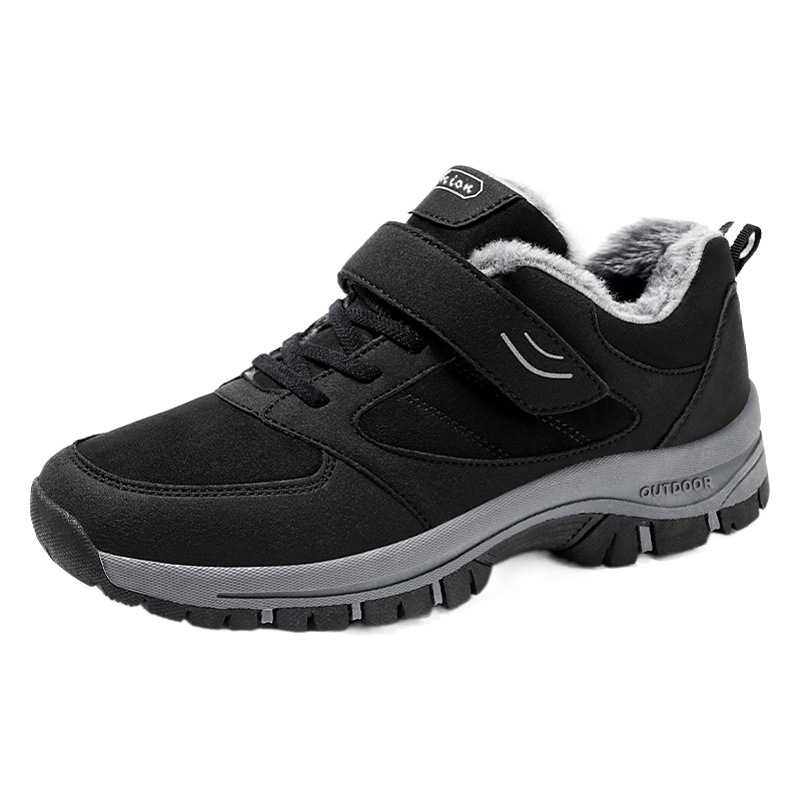 Nuevos zapatos de invierno para hombre de algodón, zapatos de invierno para hombre con forro polar, engrosados, con velcro, cómodos para personas mayores, zapatos cálidos para caminar, botas de algodón para hombre.