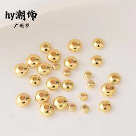 供应保色18K包金算盘隔珠diy手工饰品配件飞碟隔片材料3/4/5/6mm