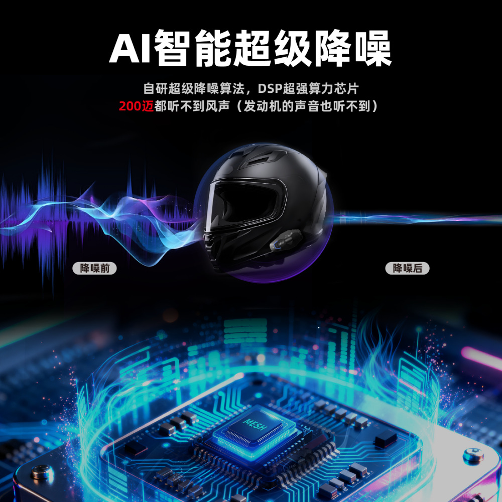 Ejeas New Hundred-Person Mesh Simultaneous Intercom Motorcycle Helmet Interphone Replaceable Color Shell Ai Control
