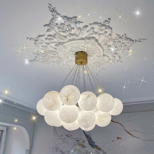 法式PU灯盘圆形吊顶拼花组合灯池吊灯底座装饰仿石膏雕花圆盘花盘