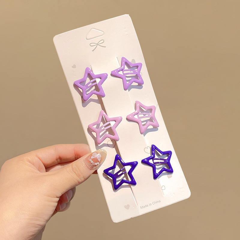 Sweet girl star clip para el cabello 2025 nuevo clip para el cabello de bebés femininos clip para el cabello lateral clip para el cabello de color