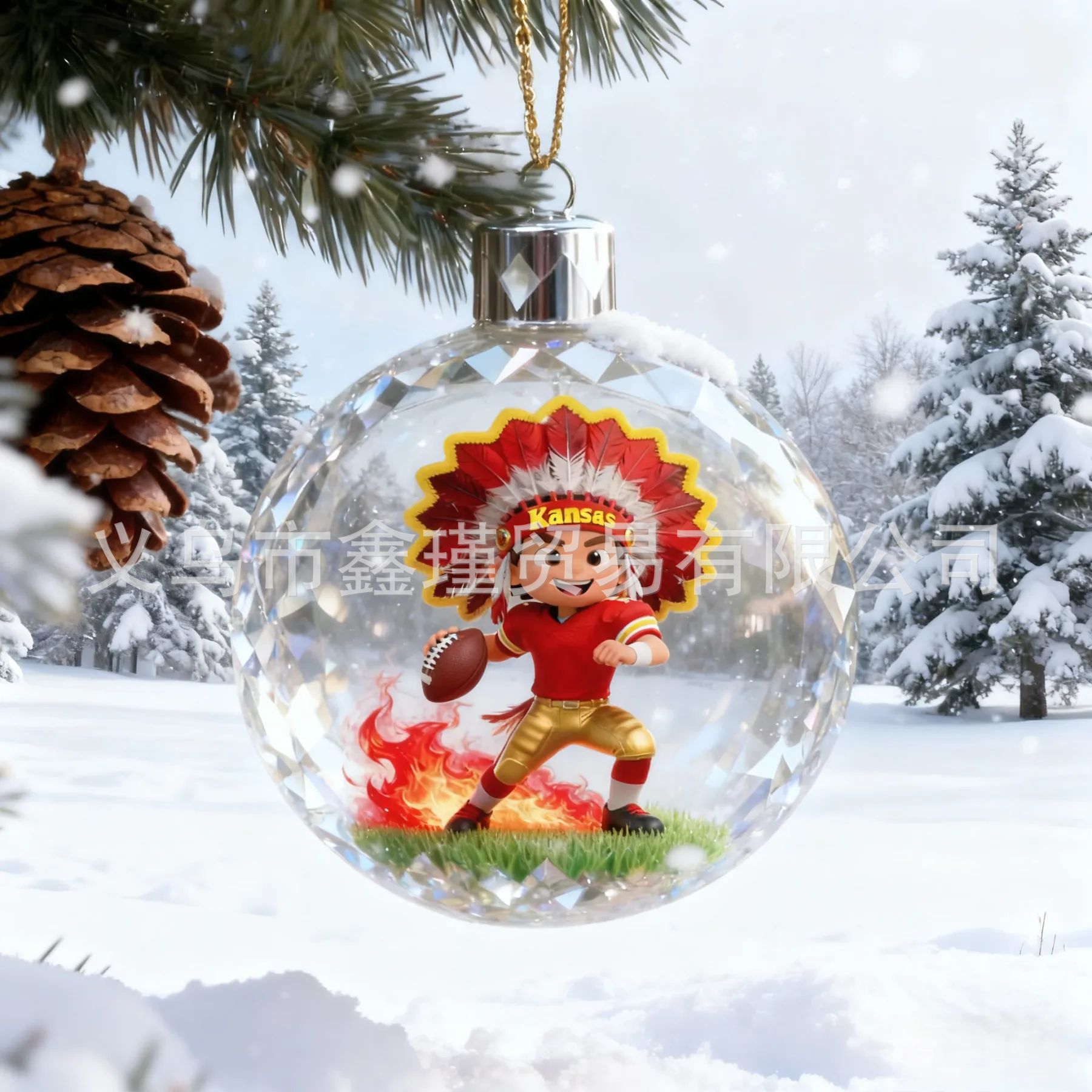 2026 transfronterizos nuevos adorables animales de Navidad 2D plano acrílico joyas colgantes de árbol de Navidad