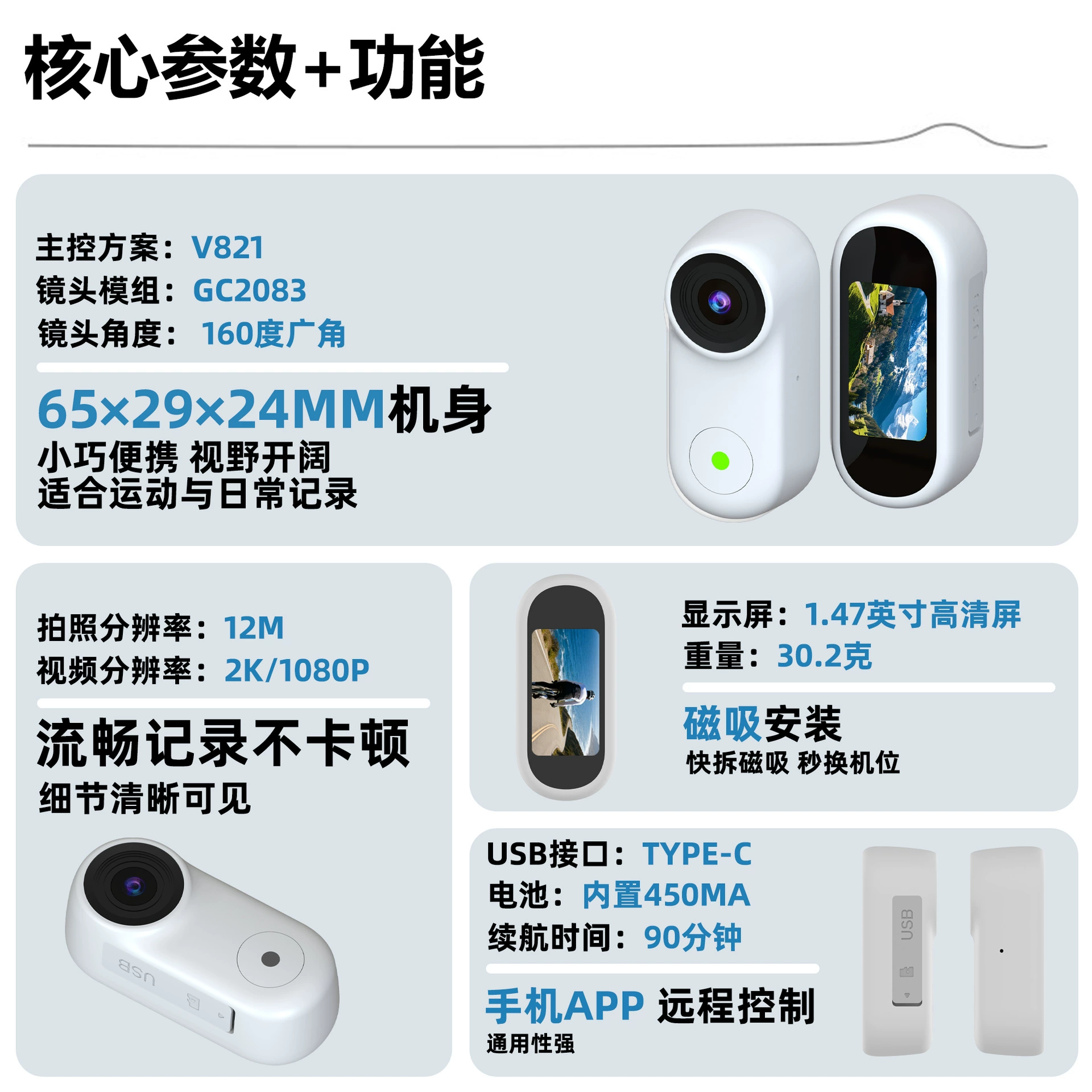 Travel camera, small videocamera, choker, recorder