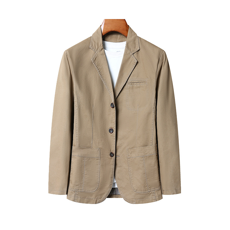 Trajes de negocios simples para hombres primavera y otoño algodón pequeño traje casual ropa occidental suelta chaqueta de negocios grande hombre