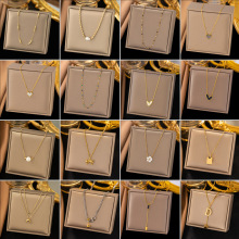 【项链爆款6】欧美跨境锁骨链十字架吊坠项链复古多层叠戴项链女