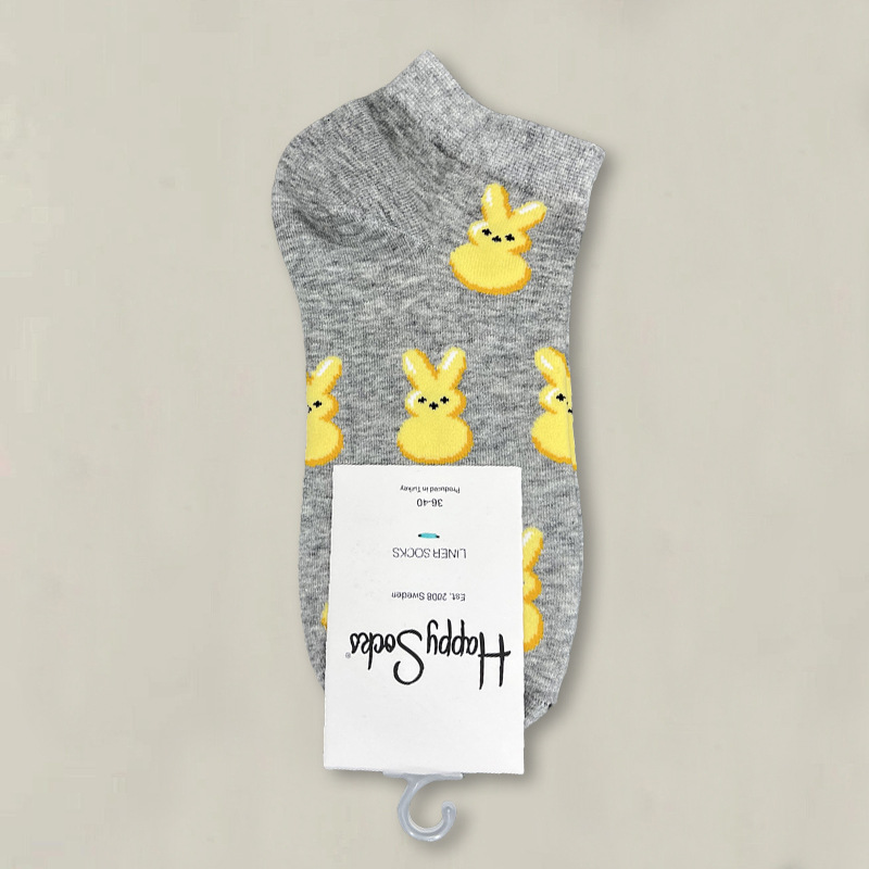 HappySocksハイスキンのショートソックスの漫画の浅い口の低い女性のスウェーデンのファッションのタイプのソックスの春夏のカラー