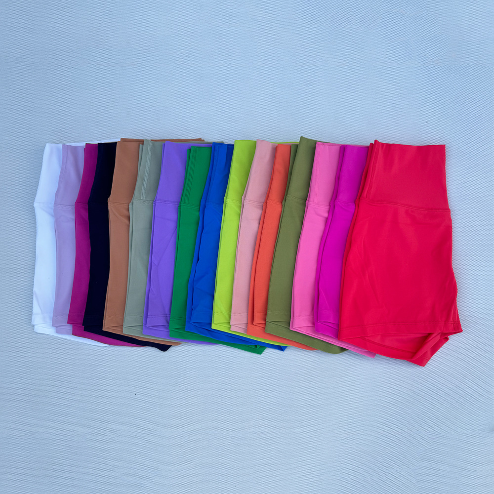 Pantalones cortos de ejercicio de yoga lulu mujeres verano dopamina cintura alta jogging pantalones de tres puntos mujeres transpirables y anti-iluminación