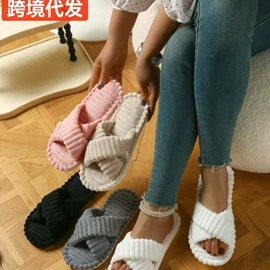 布艺拖鞋;毛毛拖鞋;平底拖鞋