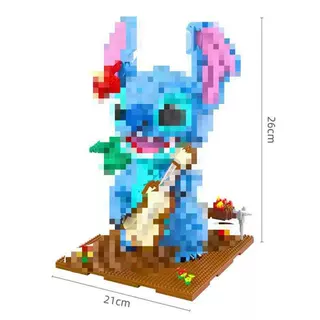 1044吉他史迪积木站姿坐姿史迪一大一小史迪组装玩具创意摆件礼物