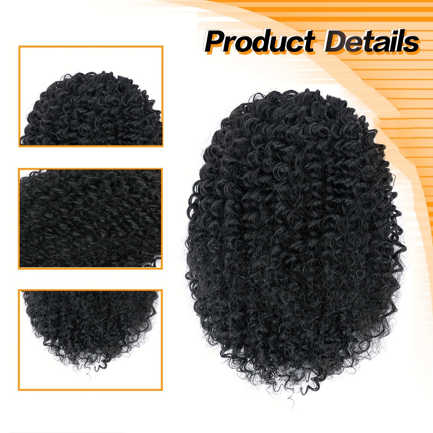 Perucas de comercio exterior de cola de caballo femenina cuerda de dibujo de caballo africana pequeña cabeza explosiva esponjosa fibra química de cola de caballo corta peruca cola de caballo al por mayor