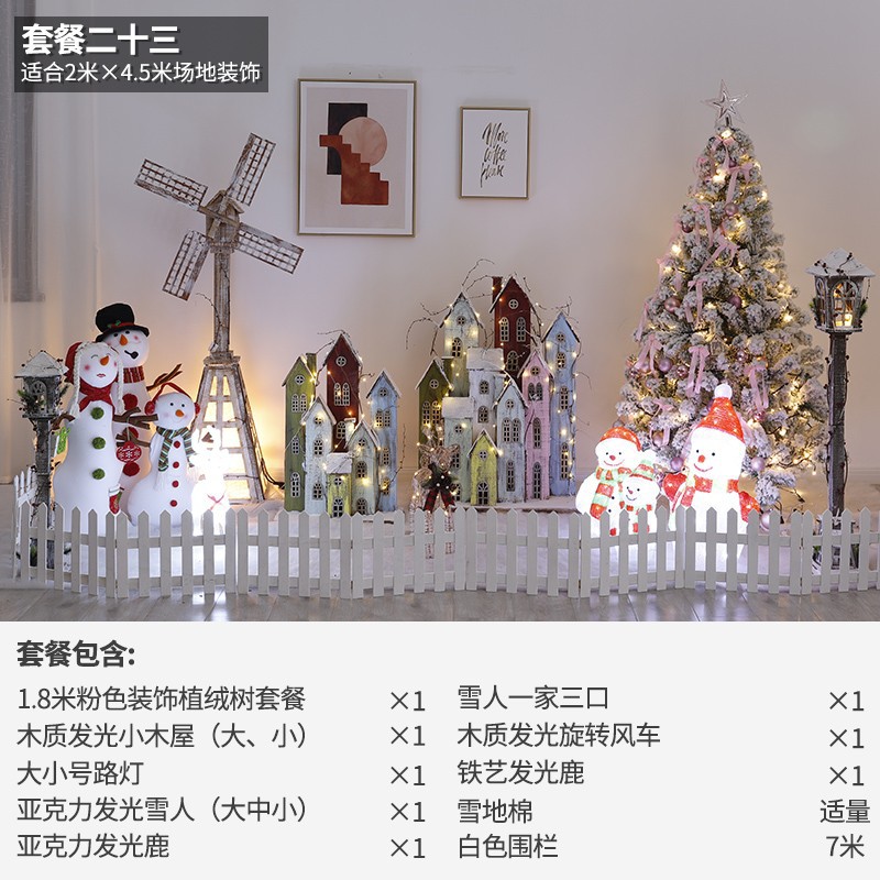 Navidad hotel centro comercial bar gran escena decoración Meichen luminoso Castillo Casa decoraciones de vacaciones