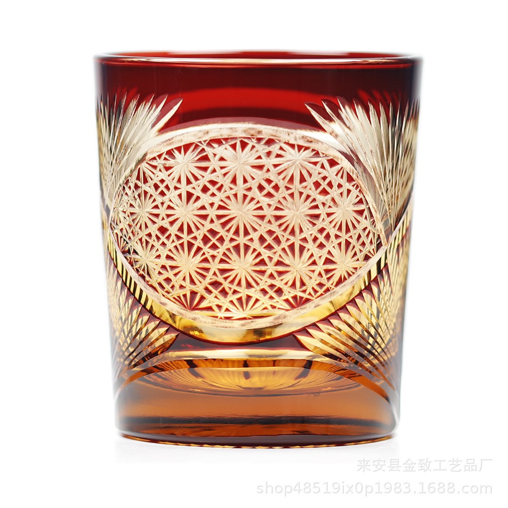 Vaso de whisky de cristal estilo japonés Edo Kiriko, vaso de licor, regalo de lujo, vaso de cristal, fuente de suministro para transmisiones en vivo image 7
