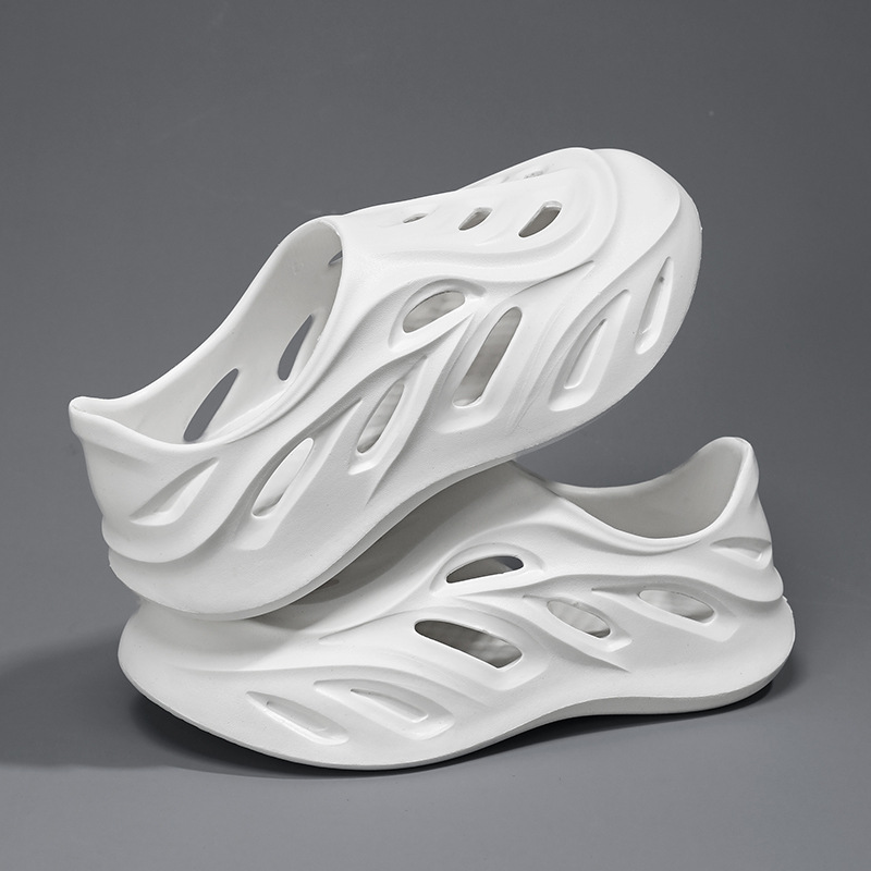 Croc Shoes Men's Summer Outer Wear Non-Slip Thick-Soled Toe-Cap Half Slippers Outdoor Sports Driving Beach Sandals