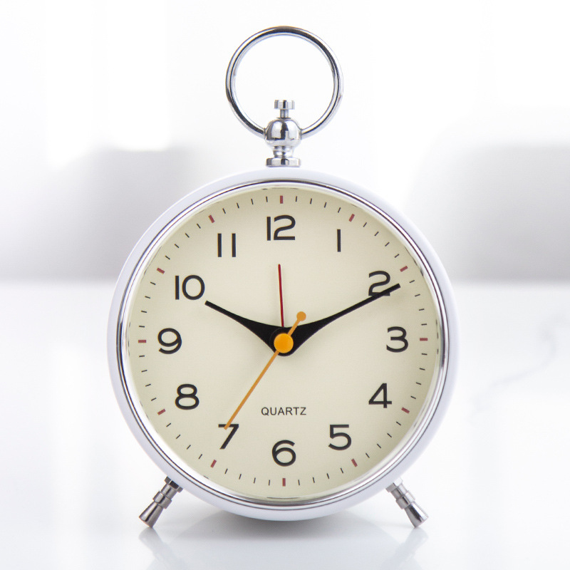 Reloj de noche de estilo europeo simple para estudiantes reloj de alarma pequeño luminoso para niños y niñas dormitorio cabecera barrido segundos mudo pequeño reloj de alarma