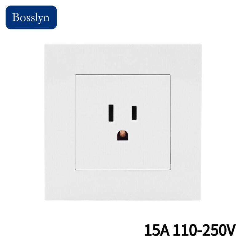 厂家供应86型美式墙面插座 15A美国台湾三孔墙壁开关插座面板