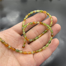 DIY飾品配件孔雀綠瑪瑙米珠散珠 4*6mm彩色瑪瑙米珠半成品鏈條
