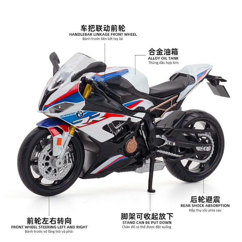 1:12 BMW S1000RR motorcycle model simulation alloy locomotive hand ornaments collection birthday gift