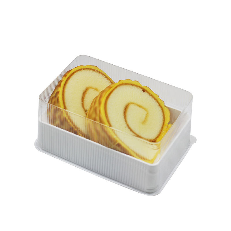 Caja de embalaje de rollos suizos 2 / 4 / 8 caja de embalaje de rollos de pastel transparente, caja de embalaje de escalones planos, caja de embalaje de horneado