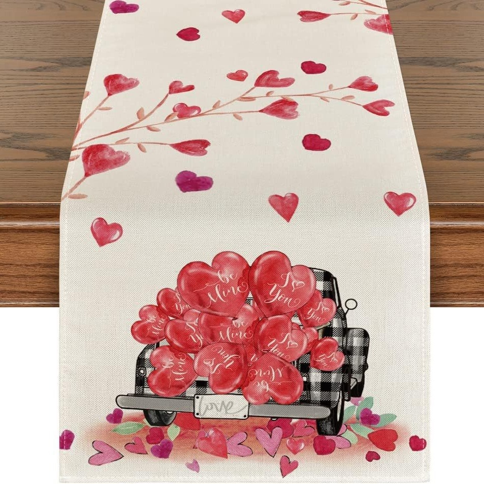 Novedad transfronteriza: Camino de mesa de lino estampado, decoración para sofá, ambiente festivo, estilo nórdico, tira larga.