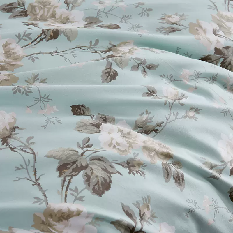 【月季】 工厂60S缎纹床品加工面料 长绒棉2.8米特幅宽印花布料