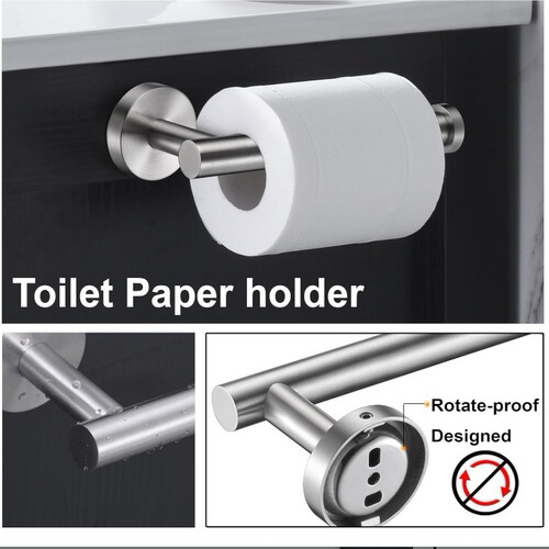 Stainless steel five-piece bathroom towel bar towel rack toilet paper rack toilet toilet pierce-free hook clothes