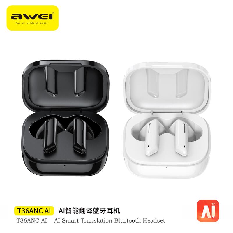 Awei 2025 新しいワイヤレス Bluetooth ヘッドセット AI インテリジェント多言語翻訳防水スポーツノイズリダクションヘッドセット|undefined