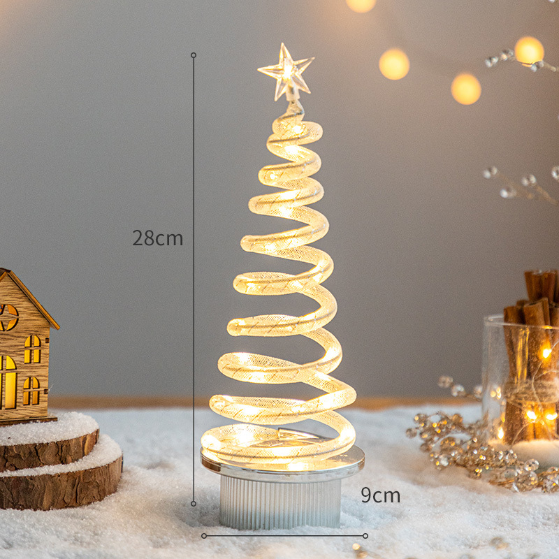 Small Silver LED Christmas Tree (Self -rotating)