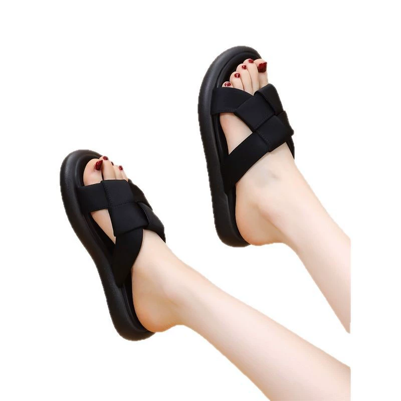 Slide, slippers, universal beach non-slip footwear for leisure, soft sole, plus size