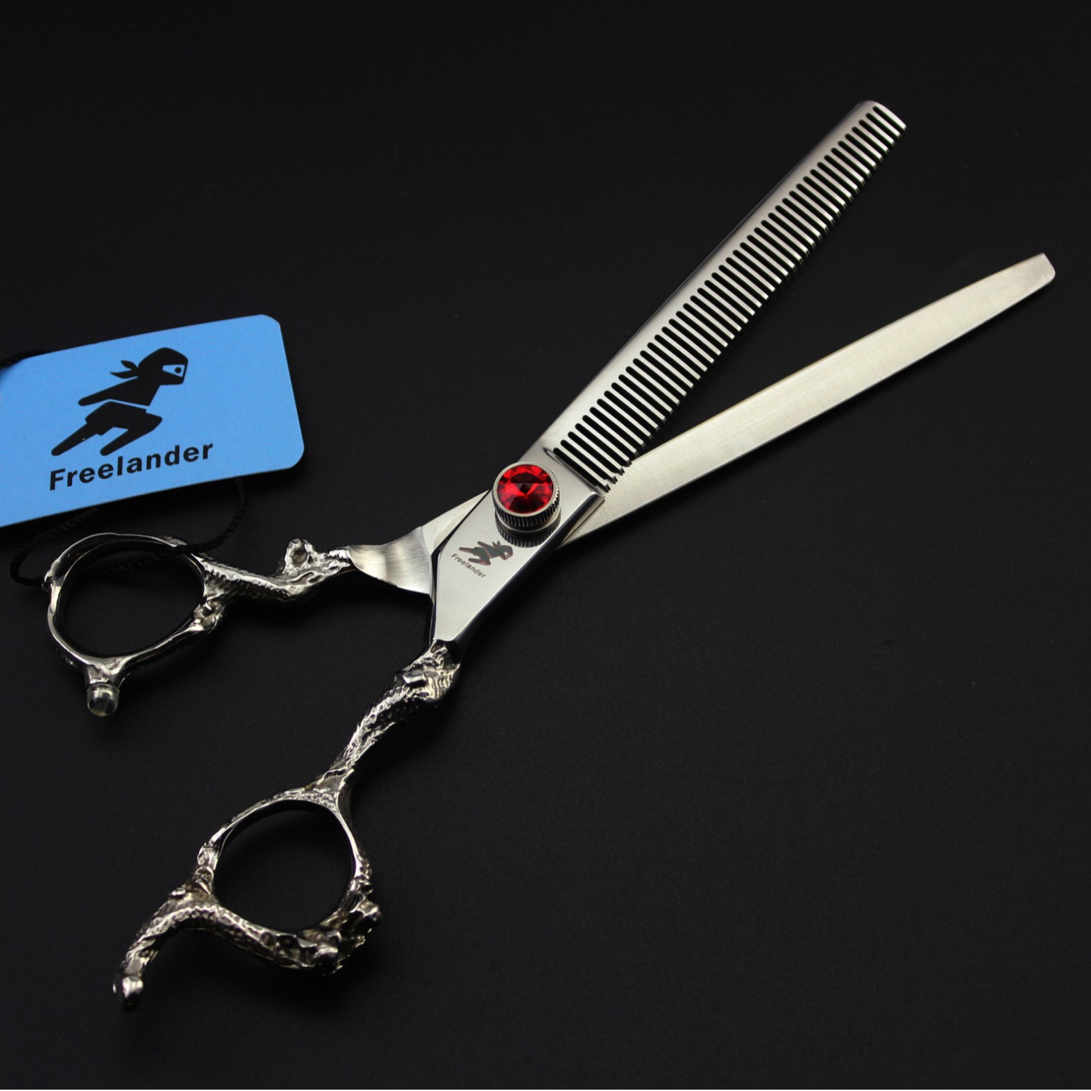 7.0寸神行者  高档龙柄 宝石 牙剪 打薄  宠物剪 鱼骨牙