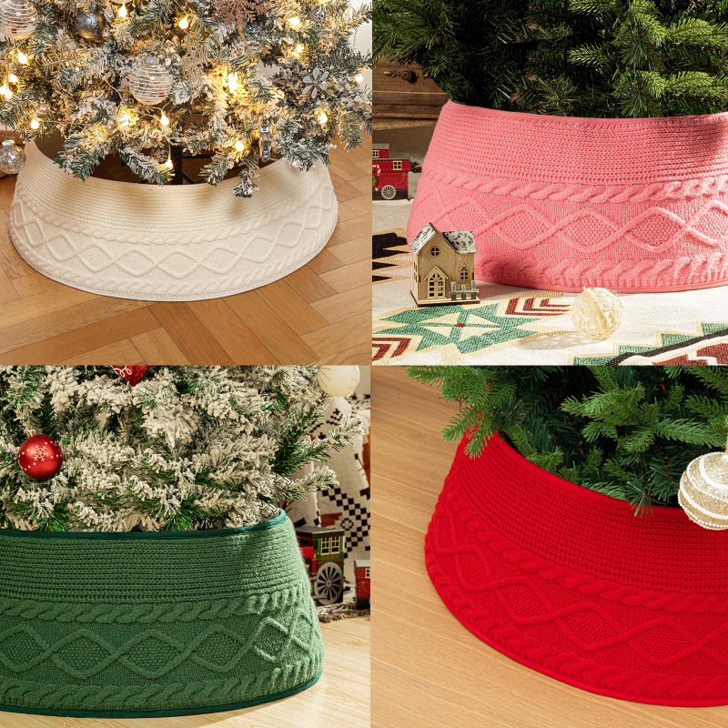 Navidad transfronteriza de punto falda de árbol abrazadera de cinturón ajustable decoración del árbol de Navidad decoración del árbol