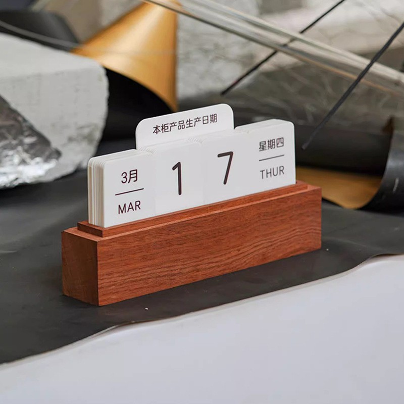 Nuevo calendario de madera calendario de mesa panadería fecha de producción de madera calendario vertical calendario de mesa