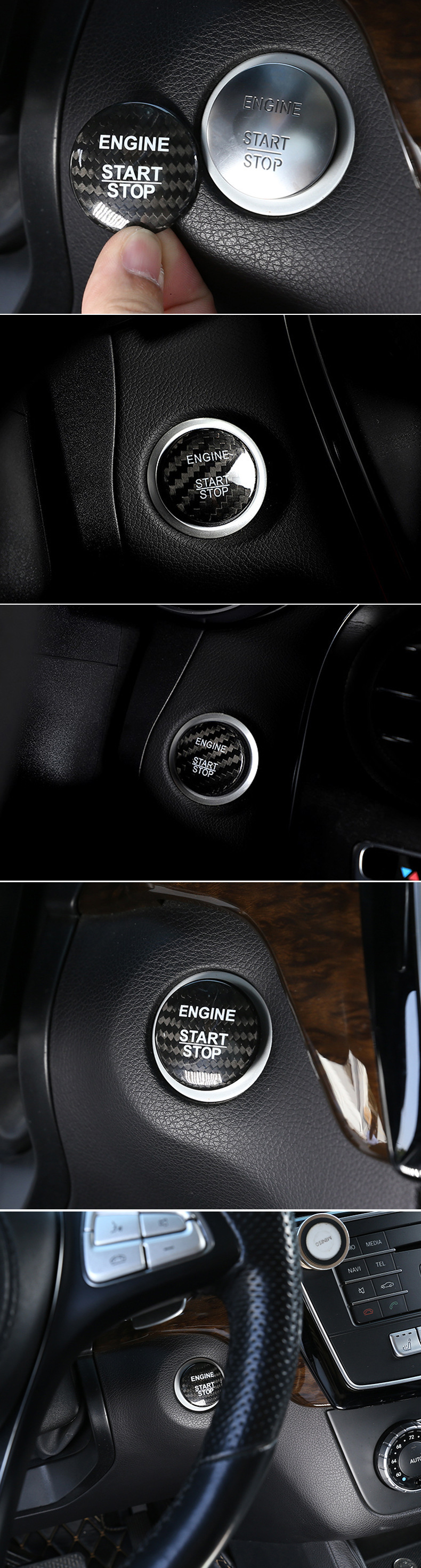 Specially Used for Bmw 2 Series 3 Series 5 Series 7 Series X2X3X5X6 One-Click Start Decorative Sticker Button Key Car Decoration Supplies