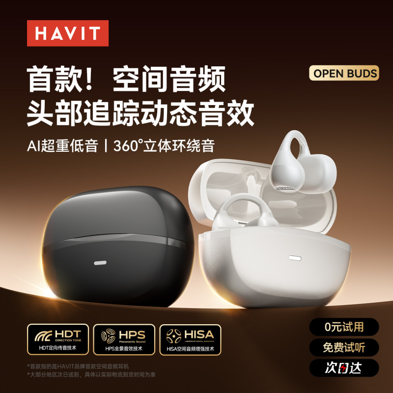 Haiweite's New Product Ows916 Open-Type Bluetooth Headphones, Non-In-Ear Stereo Spatial Audio Clip-On Headphones