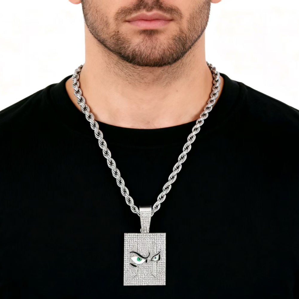 Joyas de hip-hop europeas y americanas fantasma Chucky avatar colgante personalidad de hip-hop hombre collar de Halloween personalizado