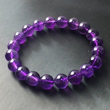 天然紫水晶手鏈透體幻夢深紫色水晶手串彩寶晶石批發市場