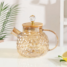 冷水壶玻璃耐高温防爆大容量果汁壶凉水壶高颜值家用水立方纹水壶