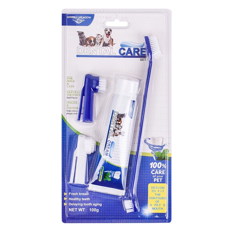 Оптовые товары для ухода за полостью рта кошек, зубная щетка для удаления неприятного запаха изо рта у собак, набор съедобной зубной пасты для животных