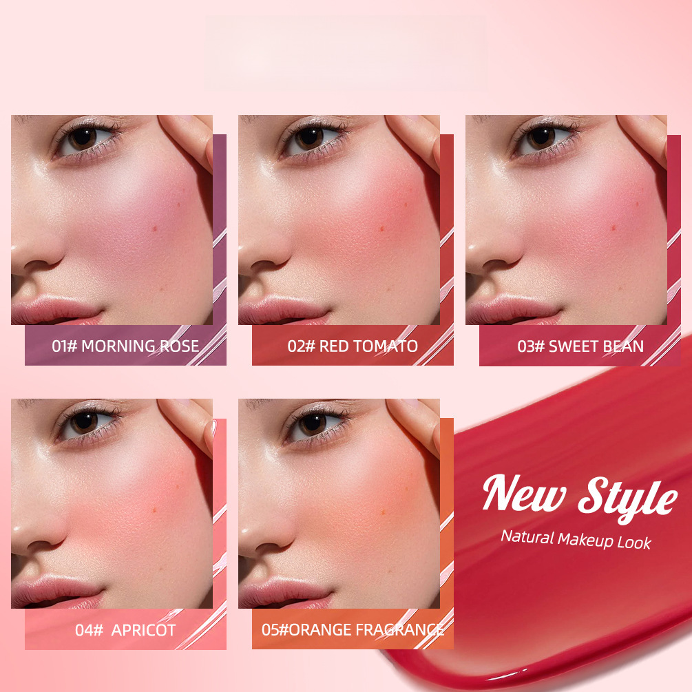 QiBest Liquid Blush Silky Natural Makeup Brightening Water Rouge Blush Non-fading Rouge Powder Cream