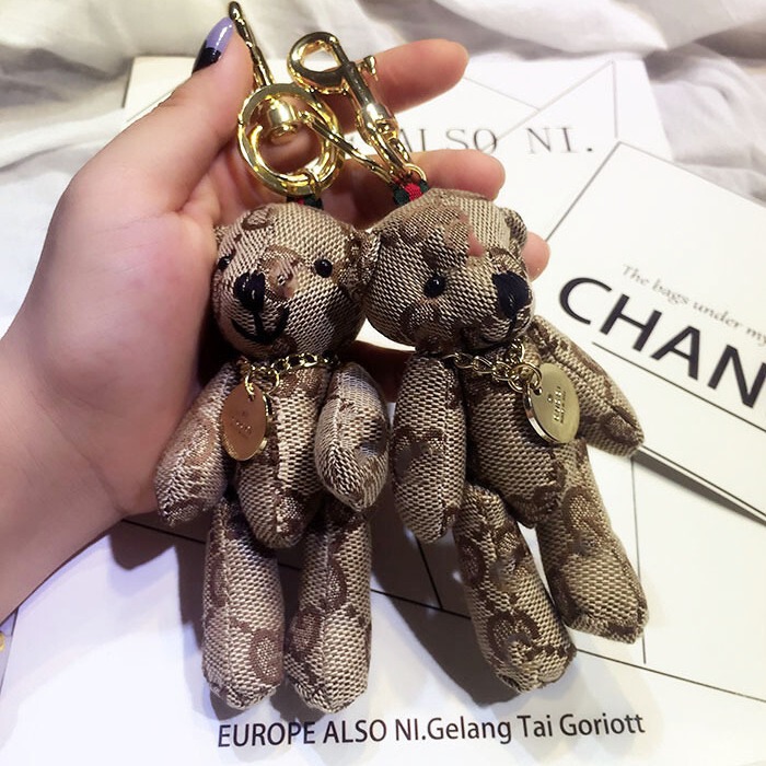 K-Style of Creative Cute Cartoon Cloth Bear Keychain Pendant Fashionable Male and Female Couple Keychain Bag Pendant