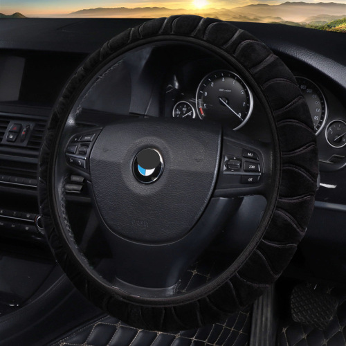 Cross-border Xinyu Super Soft Three-dimensional Plush Car Steering Wheel Cover AliExpress Winter Warmth No Inner Ring Elastic Handle Cover