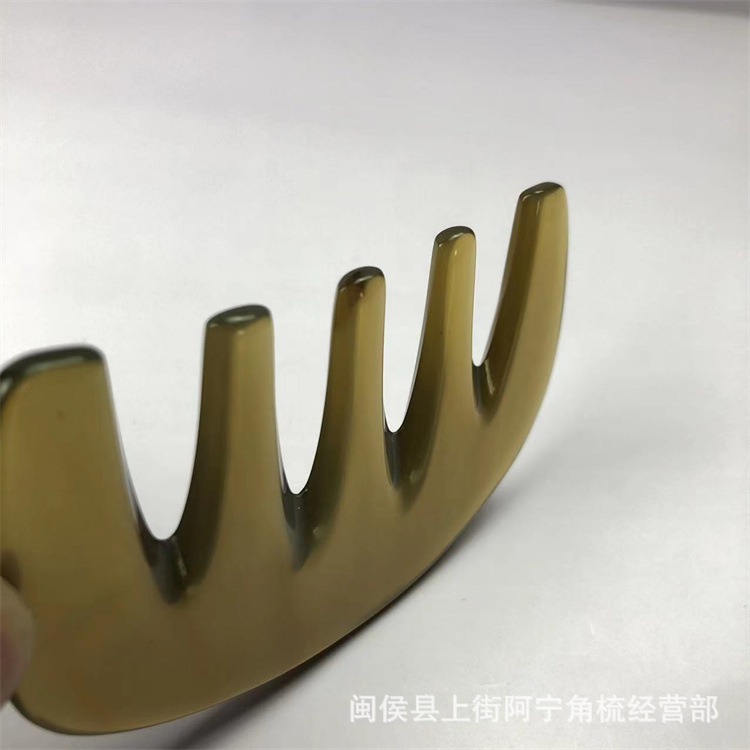 Horn Comb Massage Comb 5 Teeth Guasha Board Head Scalp Meridian Comb 9.5cm specifications