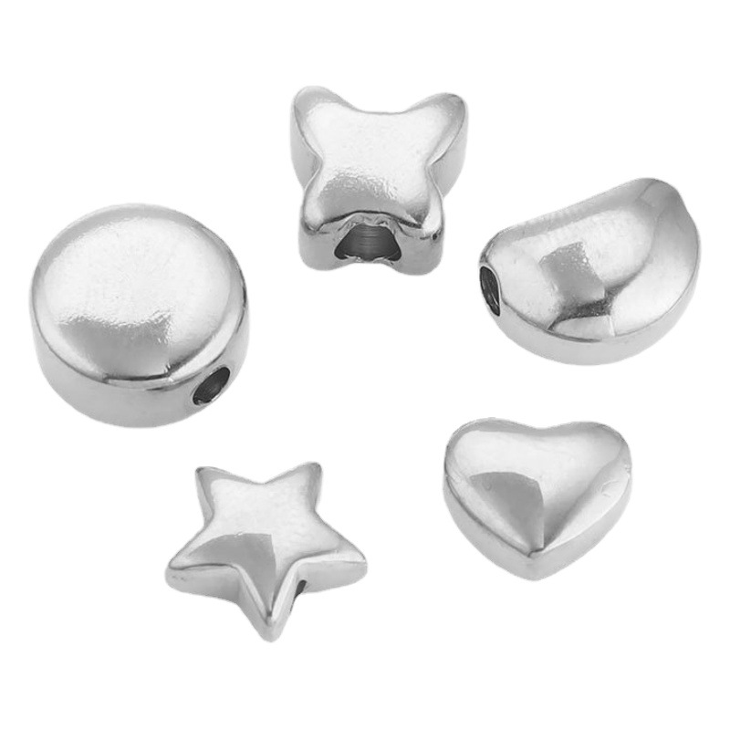 Acero inoxidable pulido Beanie perlas de perforación cuentas de tubo a través del agujero perlas de perforación cuentas de acero de titanio DIY accesorios de joyería hechos a mano